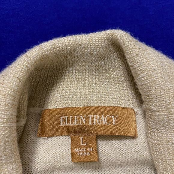 Ellen Tracy Gold sleeveless turtleneck sweater size L - Picture 4 of 5